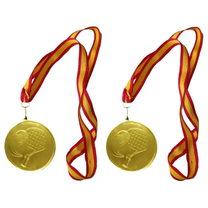 Medallas de Pádel de 7 cm con Cinta - Pack de 2 Unidades, Medalla de España - 1