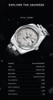 Reloj Mecánico Para Hombre CADISEN Con Dial De Meteorito Calendario Completo Semana 100M Resistencia Al Agua Movimiento MIYOTA 8285 Acero Inoxidable Cristal De Zafiro - details 2