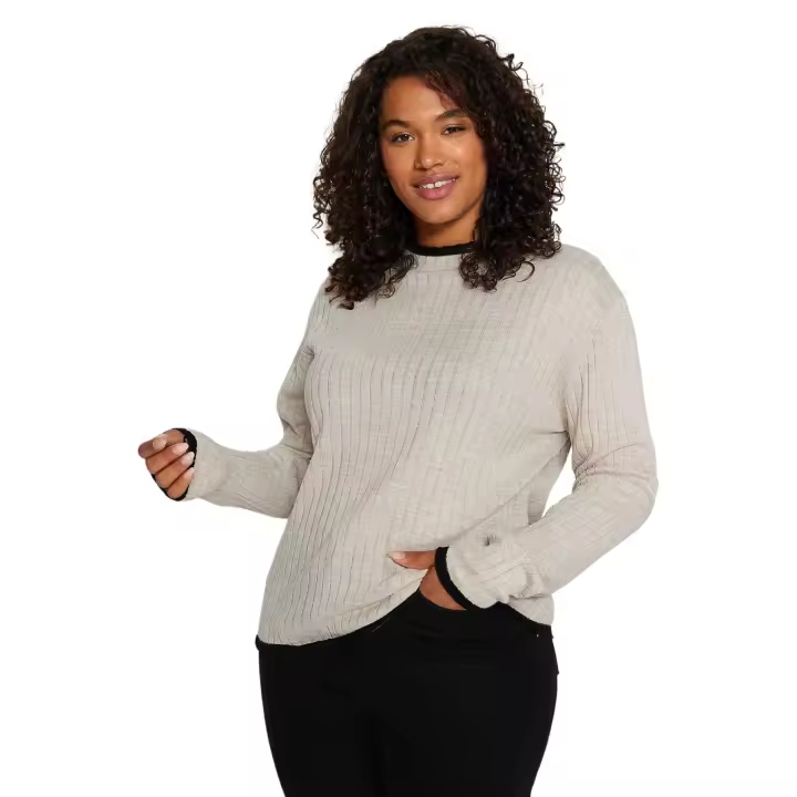 Trendyol Beige Corded Collar Stripe Detailed Knitwear Sweater Tbbaw24An00029 - 1