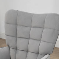 Sillón with taburete, Sillón reclinable, Sillón tapizado, Sillón de TV con aspecto aterciopelado, Silla de comedor, Capacidad de carga 120 kg Tapizado en gris Claro, Estilo... - details 3