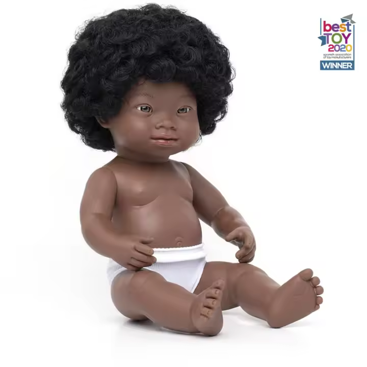 Muñeca africana con Síndrome de Down 38 cm - 1