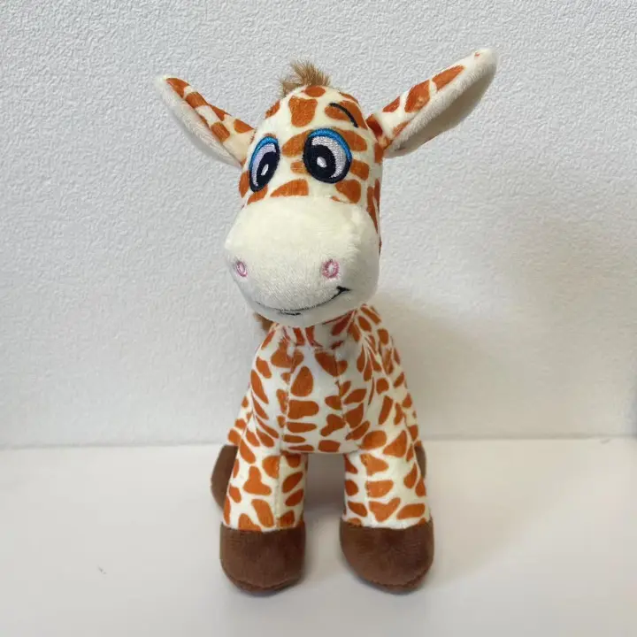 Girafa De Peluche Real Vida 21cm Juguete De Peluche Suave Para Niños Muñeco De Giraffa Regalo De Navidad O Cumpleaños Simulación De Animal Genio Forma COTON Relleno De Algodón PP - 1