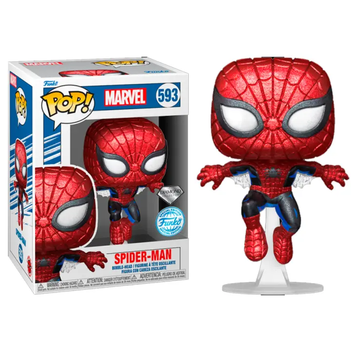 Funko Spiderman Spider Man Spider-Man  First appearance DGLD Diamond Glitter exclusivo 593Funko Pop Vinyl Figura  Marvel - 1