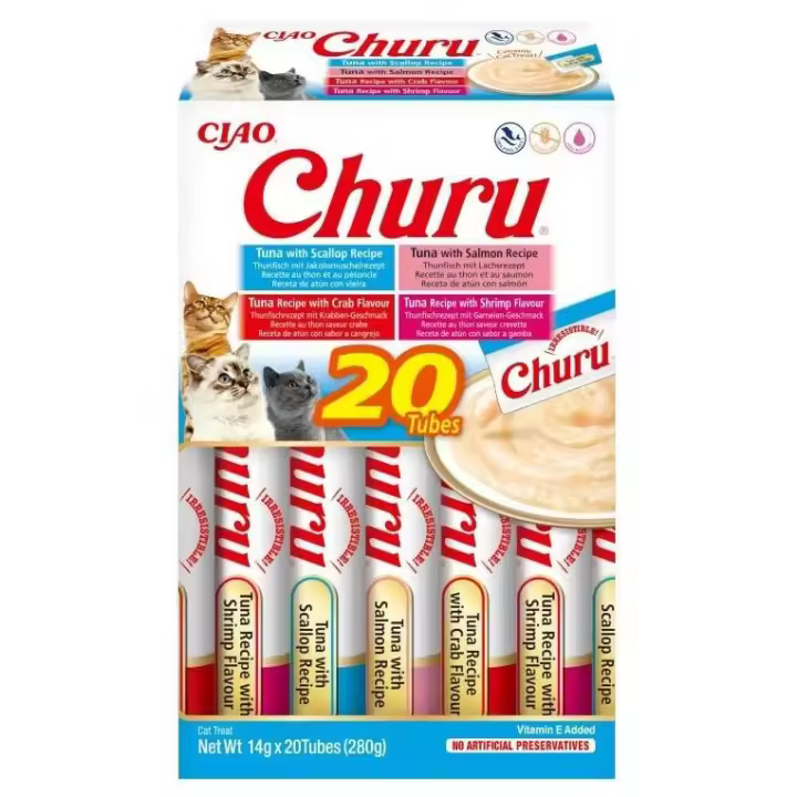 Churu Cat Variedades de Atún con Marisco para Gatos  Chuches para GatosChuru Cat Variedades deAtún con Marisco - 1