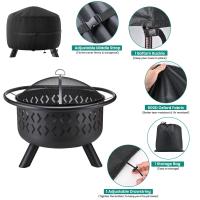 Cubierta Redonda De Acero Para Piletas De Fuego 600D Tela De Oxford Resistente Al Viento Y Anti-UV Para Muebles Al Aire Libre - details 2