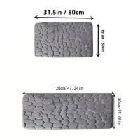 Alfombra De Cocina Elegante Con Diseño De Piedras Encajadas Suave Lavable Antideslizante Absorbente Para Decoración Del Hogar - details 1