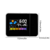 Reloj De Alarma Inteligente Con Iluminación Nocturna LED Y Proyector Digital Termómetro Higrómetro Para Sala De Estar Y Dormitorio - details 3