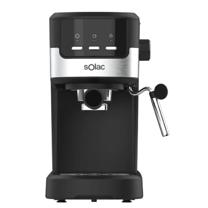 Solac - Cafetera Espresso Compacta, Hasta 2 Tazas Simultaneas, Café Delicioso y Cremoso, Aroma Mejorado, Vaporizador Orientable. Taste Slim Basic, - 1
