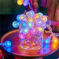 Cadena De Luces LED 3M Cristal De Bola Para Jardín Camping Decoraciones De Ramadan Instalación Autónoma Forma De Bola - details 2