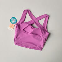 Sudadera Deportiva Sin Costuras Para Mujer Con Espalda Cruzada Y Amplias Alzas a Absorbedor De Choques Para Yoga Y Correr - details 4