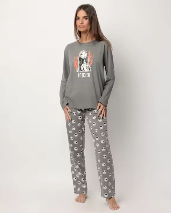 DISNEY Pijama Manga Larga Nightmare para Mujer - 1