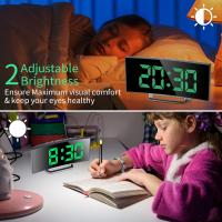 Reloj de noche con diseño Curvo Moderno para personas que duermen mucho, 2 brilos, 12/24 h, Repetición - details 2