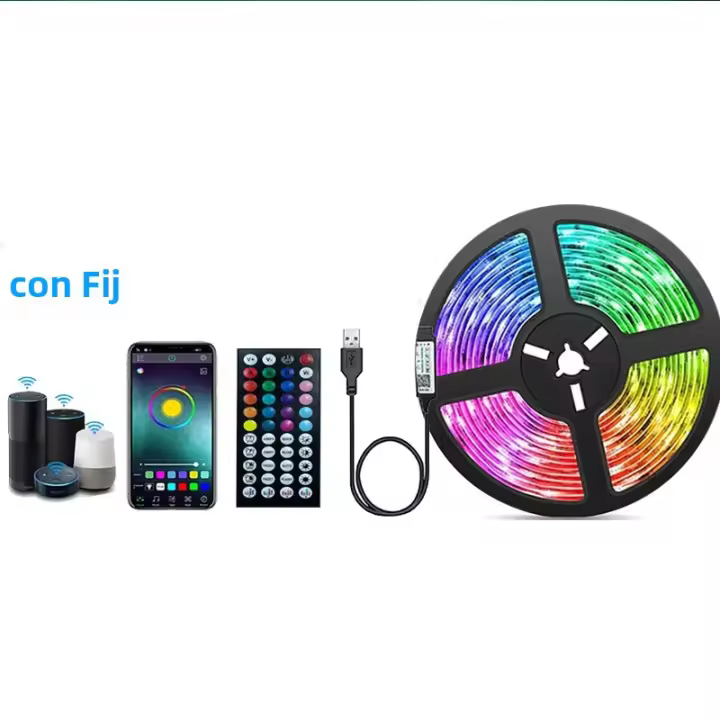 ColorRGB Tiras LED RGB 5050 Wifi Con Alexa Luz Inteligente Para Decoración De Fiesta Y Pared TV Frecuencia De Modulación 249-2000 Lm - 1