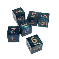 Set De 6 Poliedros Exquisitos En Resina Multicolor Retro Para Juegos De Mesa DND RPG TRPG Juguete Portátil Para Fiestas - details 9