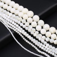 Bolas De Piedra De Concha Trochus Natural Blanco Hechas a Mano Para Creación De Joyería Collares Pulseras Encantos Accesorios - details 0