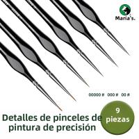Lotes De 3/6 Pinceles Micro Marie's Para Pintura De Miniaturas Con Mango Triangular Para Acrílico Artesanía Modelos Figura De Miniatura Y Rocas - details 0