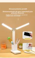Lámpara De Escritorio Doble LED Con Luz Nocturna Toque 3 Niveles Regulables Recargable Por USB Protección Para Los Ojos Plegable Para Lectura En La Cama - details 9