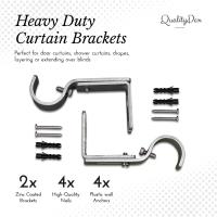 Soportes para Barra de Cortina, 2 piezas with longitudinal adjustable de 9 to 12 cm, juego de soportes de Barra de Cortina de metal with tornillos para postes, Barra de pared, resistentes y resistentes al óxido - details 0