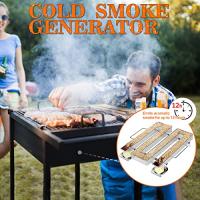 Generador De Humo Frío De Acero Inoxidable Con 1 Cepillo De Limpieza Y 2 Ganchos Para Barbacoa Al Aire Libre Y Picnic - details 0