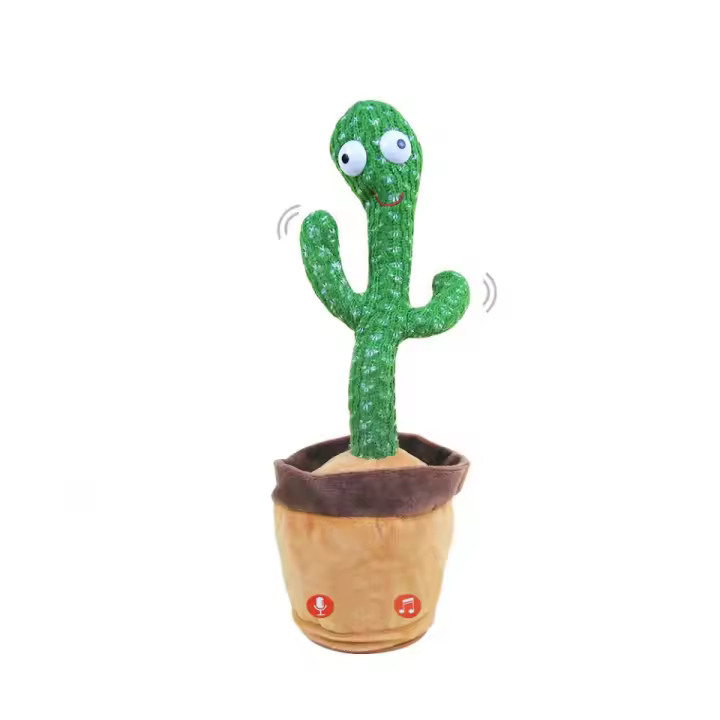Cactus de Peluche Bailarín y Parlante, Gracioso y Encantador, Reproducts Audio y Movimiento, Juguetes Interactivos para Niños - 1