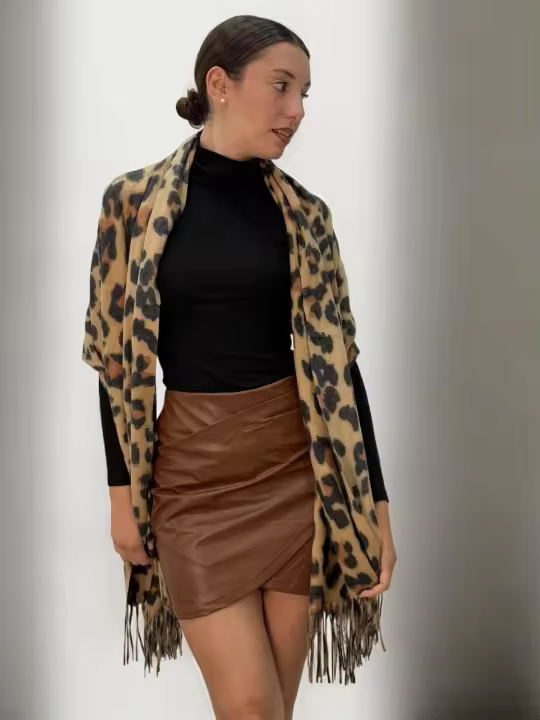 FALDA CRUZADA MINI POLIPIEL - 1