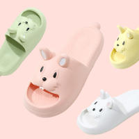 Zapatillas De Verano Para Niñas Ligeras Antideslizantes Con Pies Abiertos En Forma De Conejo Adorable 3D Cartoon Cierre De Inyección Material De Suela EVA Talla Verdadera Para Edad 7-12Años - details 0