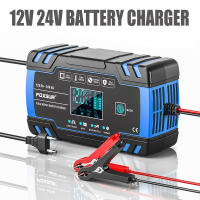 Cargador De Batería Automático FOXSUR 12V 24V Con Pantalla LCD Para Coche Motocicleta Camión Batería AGM Plomo-Acida Reparación De Pulso - details 0