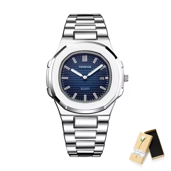 Reloj De Lujo Para Hombre 2024 Reloj De Pulsera De Cuarzo Acero Inoxidable Resistente Al Agua Con Luminiscencia Y Fecha Reloj De Negocios - 1