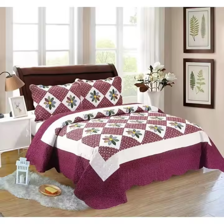 Colcha Bouti Patchwork Mandalas y Flores Multicolor Tacto Algodón para Cama Estampada Verano Acolchada Cubrecama Cosida - 1
