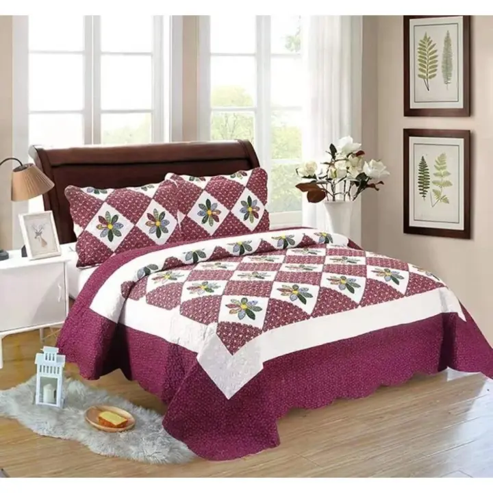 Colcha Bouti Patchwork Mandalas y Flores Multicolor Tacto Algodón para Cama Estampada Verano Acolchada Cubrecama Cosida - 1