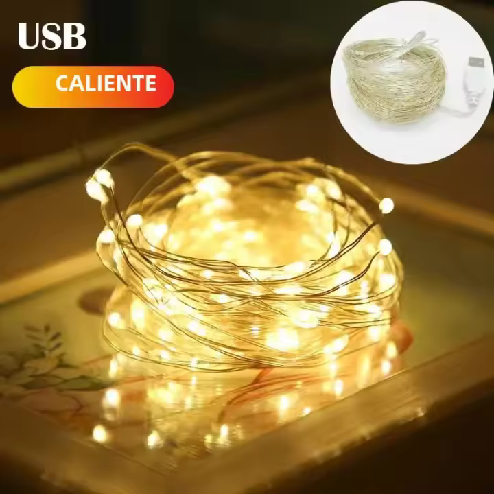 Luces De Navidad LED Para Boda Y Fiesta Cadena De Luces De Cobre Impermeable 5M/10M Para Cortina Decorativa Y Garland - 1