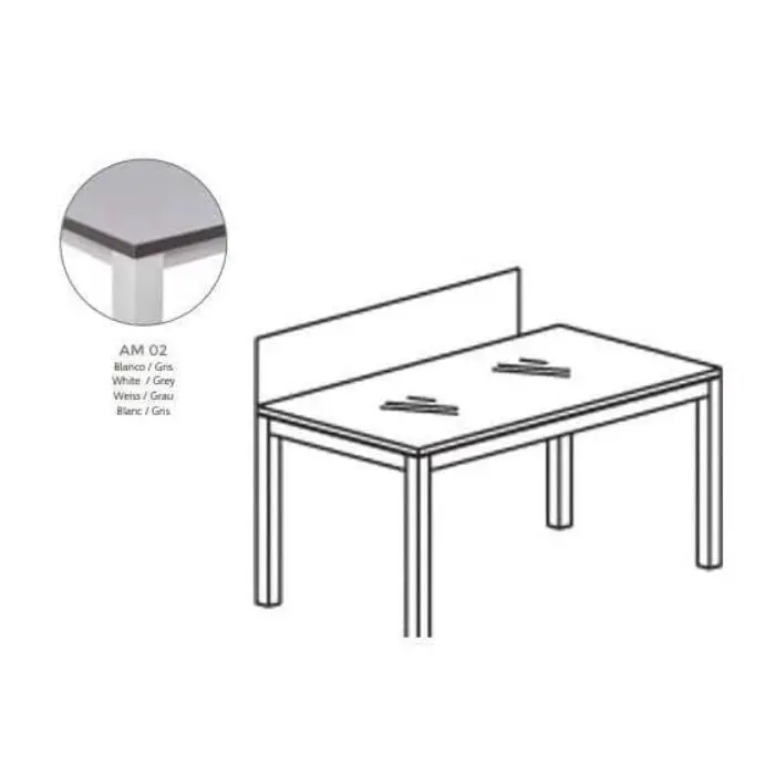 Panel Divisor Rocada 45x136 Cm Melamina Gris para Mesa Individual Cristal - Separación de Espacios - 1
