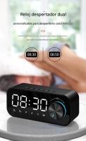 Altavoz Bluetooth inalámbrico FM Radio caja de sonido escritorio reloj despertador subwoofer reproductor de música TF tarjeta Bass altavoz boom para todos teléfono - details 4