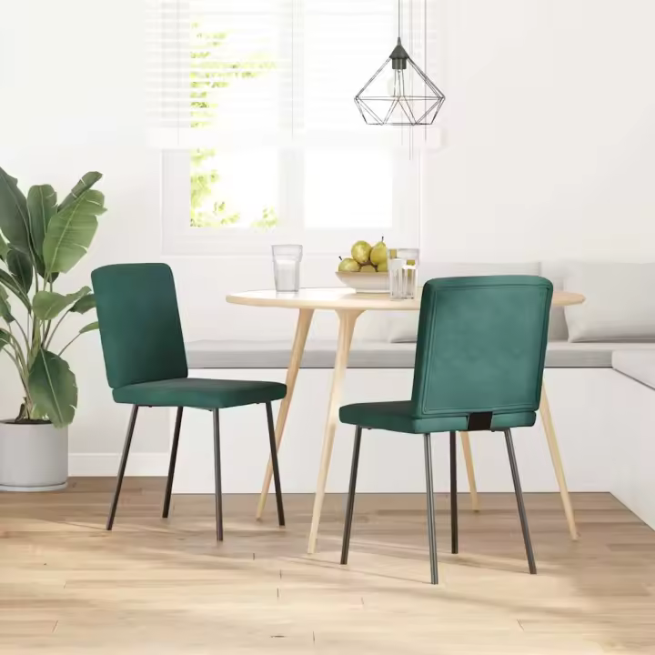 vidaXL Sillas de comedor 2 unidades terciopelo en color Verde claro/Marrón/Azul y más | cómodas modernas ergonómicas para comedor cocina salón hogar - 1