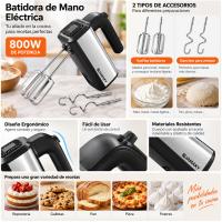 Home-Batidora Eléctrica de Mano  800W, Batidora de Varillas con Accesorios para Batir, Mezclar y Amasar, Ideal para Repostería y Cocina - details 0