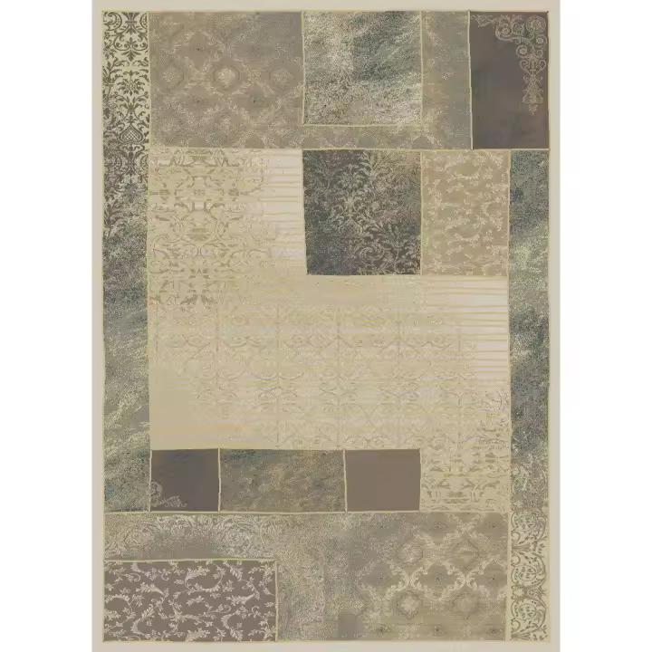 ALFOMBRAS CONFORT . Alfombra Calidad Konya Mod 141C3440 Beig 100% Viscosa, Lavable en Lavadora,Antideslizante - 1