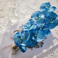 1 Pieza De 8 Cabezas De Mariposa Artificial Orquídea 3D Falsa Flor De Simulación Para Decoración De Hogar Y Boda Con Toque Real - details 7