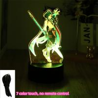Lámpara 3D Anime Genshin Impact Luces Nocturnas LED Decorativas Toque Inteligente Para Dormitorio Regalo De San Valentín Decoración De Hogar - details 8