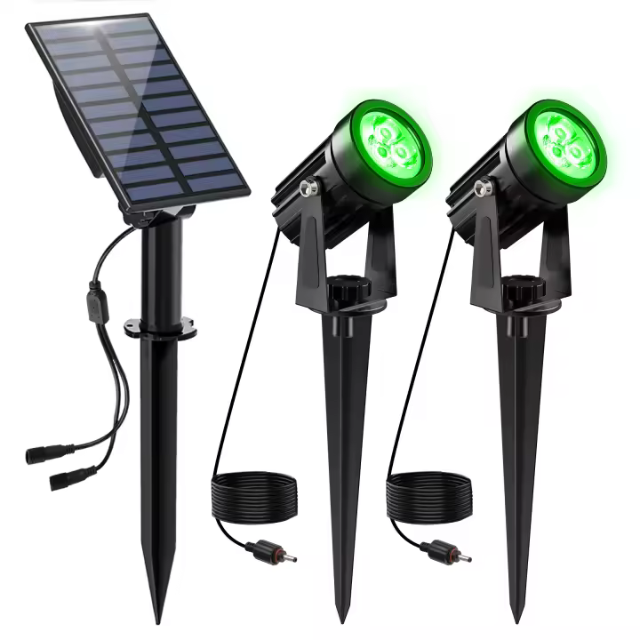 Lámpara Solar LED Verde Super Brillante Para Exterior Impermeable IP65 Luz De Jardín Solar Con Sensor De Movimiento Control Remoto Incluido - 1