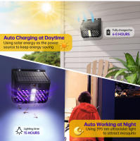 Zapador Solar De Mosquitos Con Luz LED Trap Para Insectos Recargable Al Sol Para Patio Jardín Control De Plagas Ambiental - details 1