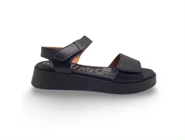 OH! MY SANDALS SANDALIA CUÑA MUJER PIEL 2 VELCROS 5650 NEGRO OH! my Sandals - 1