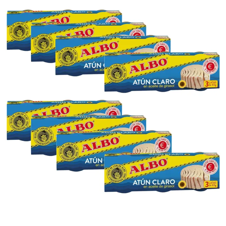 ALBO Atún claro en aceite de girasol pack 3 lata 48 g neto escurrido - 8 unidades - 1