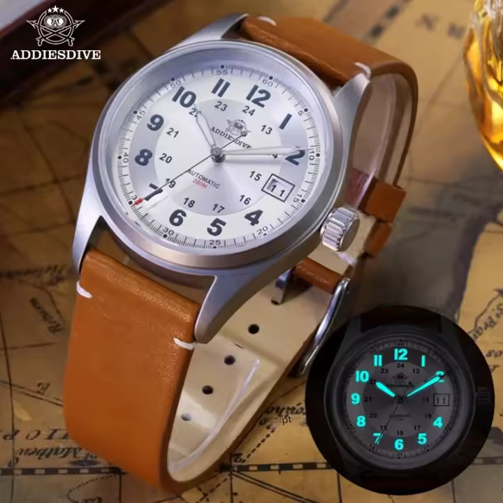 Reloj De Pareja ADDIESDIVE 2024 39mm Lujo Acero Inoxidable Con Recubrimiento AR De Zafiro NH35A Reloj Deportivo De Negocios Para Hombres Resistente Al Agua - 1