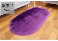 Alfombra De Faux Pelo Grande Ovalada Artificial Cabello Largo Tapete Suave De Lana Blanca Para Dormitorio Y Sala De Estar Estilo Moderno Decorativo - details 12