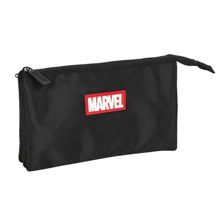 Safta Estuche Triple Marvel Teen Negro - 1