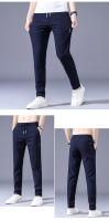 Pantalones Casuales Para Hombre MINGYU Primavera Verano Ultradelgados Estilo Recto Cintura Media Stretch Color Caqui Ajustados - details 10