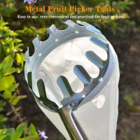 1pc Herramienta De Recogida De Frutas Metálica Cepillo De Manzanas Con Cesta Accesorio De Recolección De Frutas Para El Jardín Herramienta De Jardinería - details 0