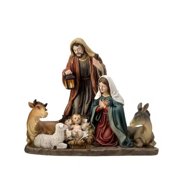 Misterio Nacimiento Sagrada Familia 25 Cm | Imagen Resina | Accesorios Decorativos - 1