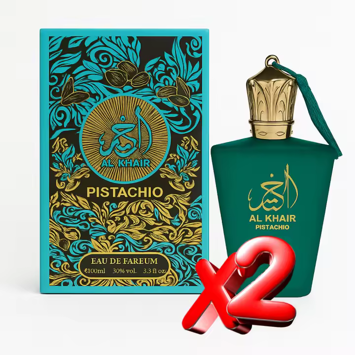 2 unidades AL KHAIR PISTACHIO Arabe Eau de Parfum Unisex 100ml Montage Brands Colonia Mujer Hombre - 1