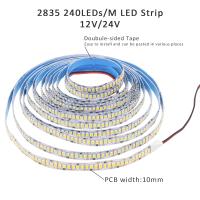 Tira De Luz LED 12V 24V SMD 2835 6000K 3000K Calor 5M 10M Flex Tape Luz 120LEDs/M 240LEDs/M 8mm 10mm PCB Para Habitación - details 2